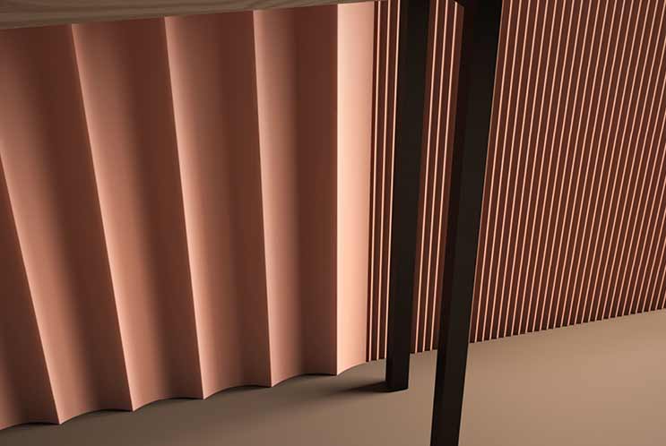 Los paneles decorativos lineales modelo ARKO existe tres tamaños para la decoración de paredes y techos