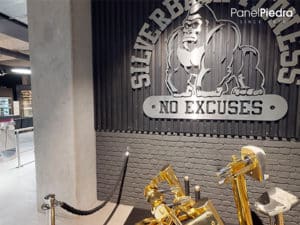 Paneles de Ladrillo en un Gimnasio como decoración de paredes