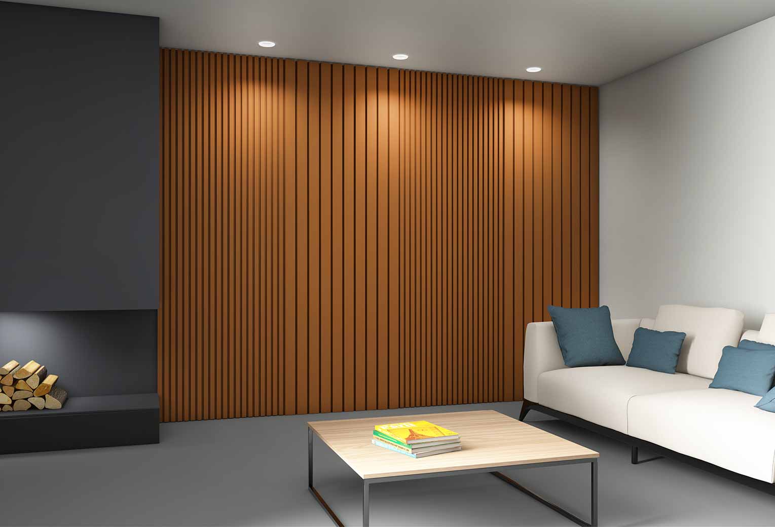 Los paneles decorativos lineales modelo SLIM existe tres tamaños para la decoración de paredes y techos